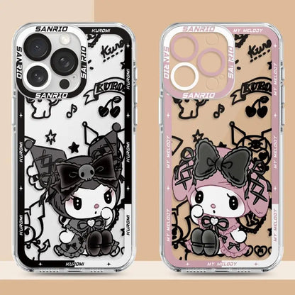 Coque iPhone Kuromi My Melody transparente
