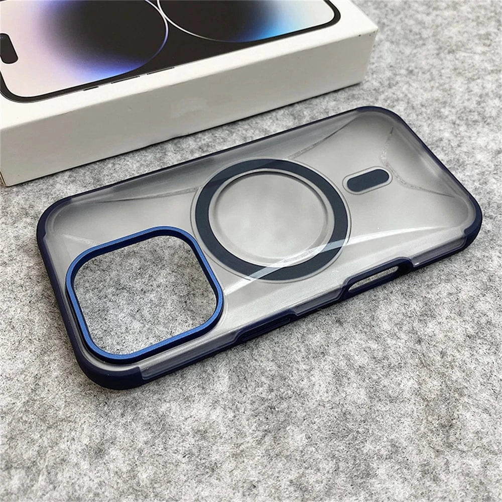 Coque iPhone MagSafe antichoc protection caméra métal