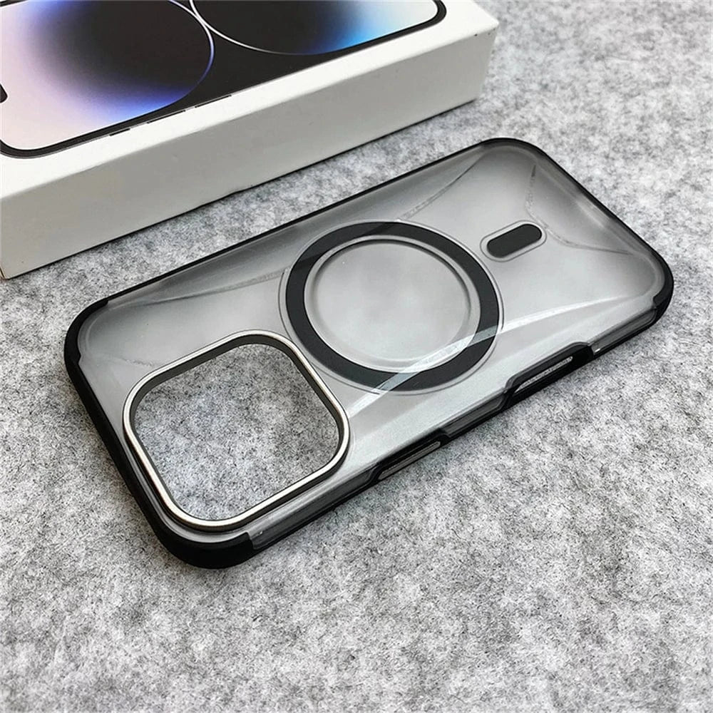 Coque iPhone MagSafe antichoc protection caméra métal