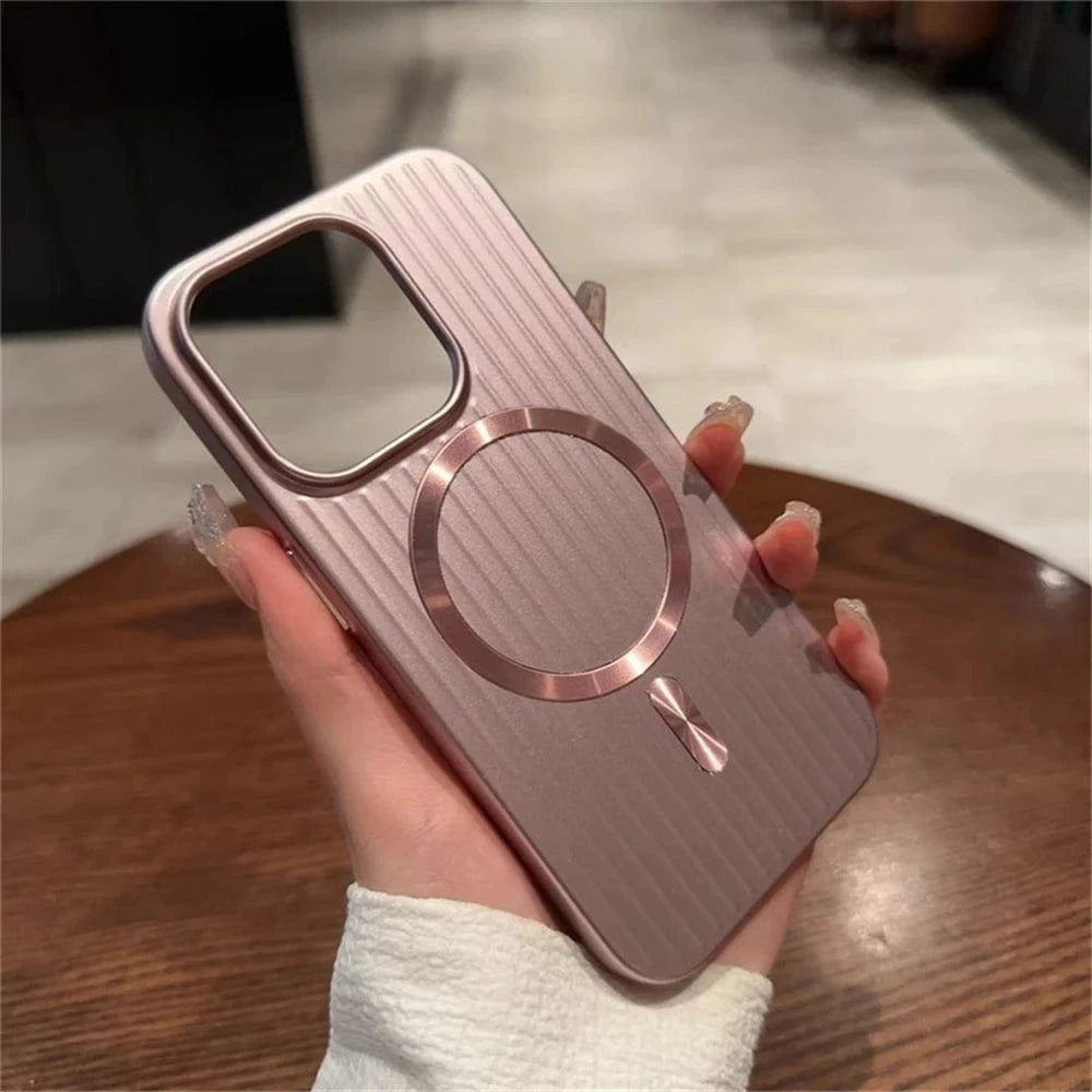Coque iPhone MagSafe striée mate