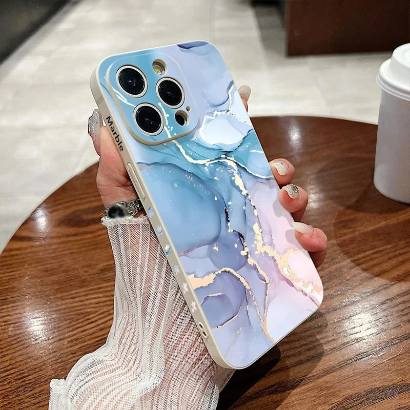 Coque iPhone marbre coloré antichoc