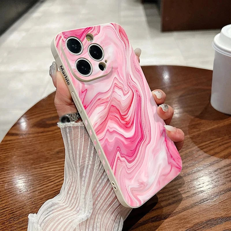Coque iPhone marbre coloré antichoc