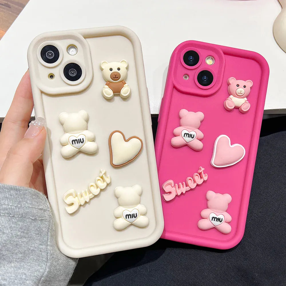 Coque iPhone ourson mignon silicone