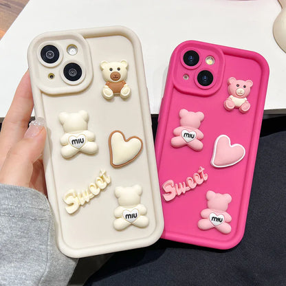 Coque iPhone ourson mignon silicone