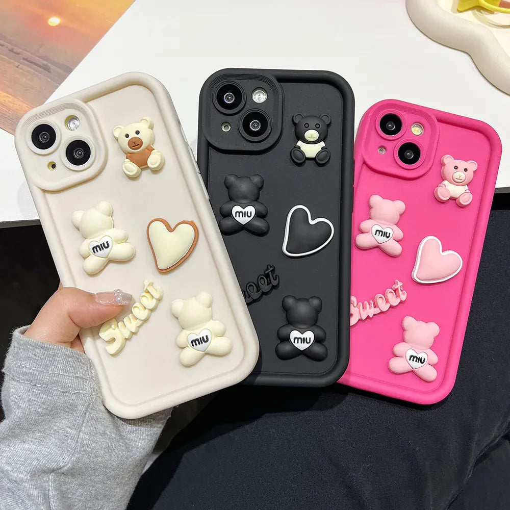 Coque iPhone ourson mignon silicone