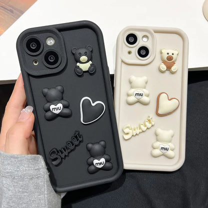 Coque iPhone ourson mignon silicone