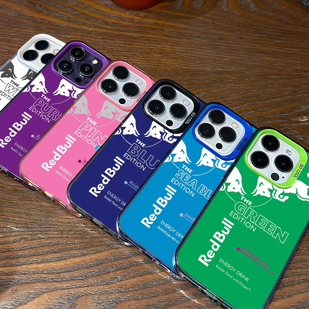 Coque iPhone Red Bull argent mat