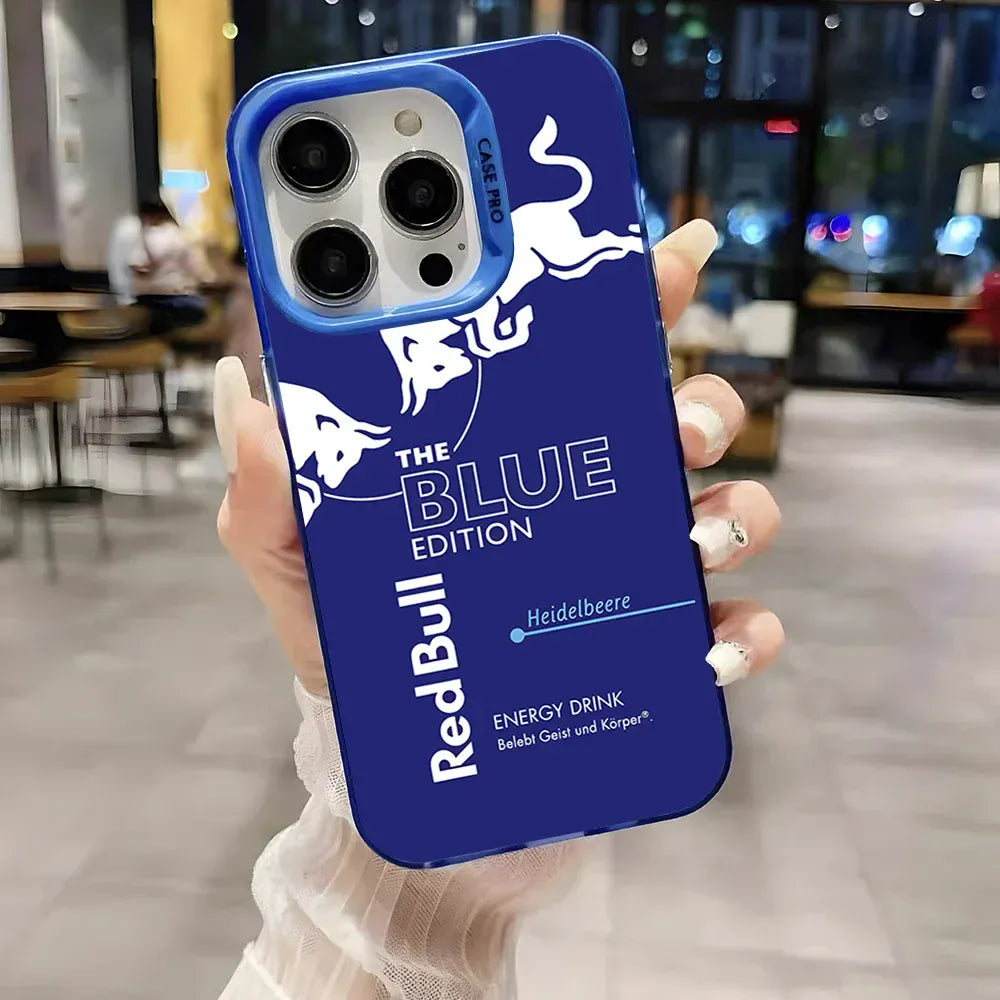 Coque iPhone Red Bull argent mat