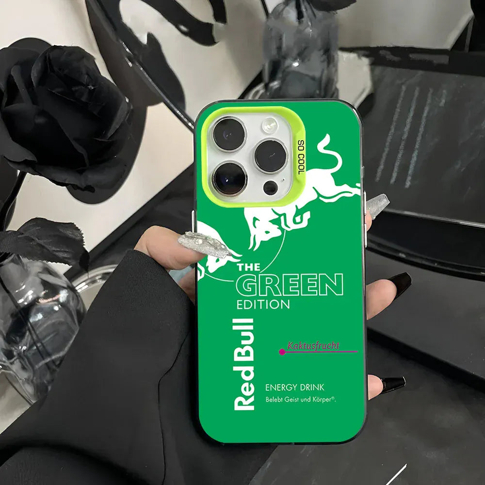 Coque iPhone Red Bull argent mat