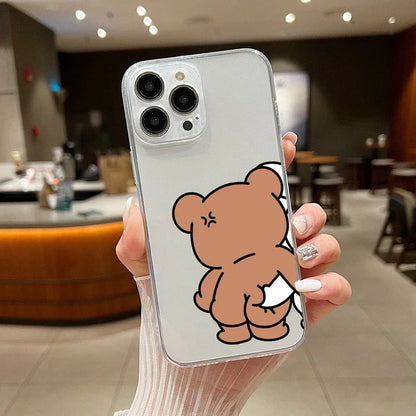 Coque iPhone transparente ours et lapin antichoc