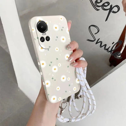 Coque OPPO Reno  silicone lanière tournesol