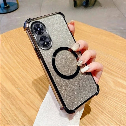 Coque OPPO transparente pailletée antichoc souple