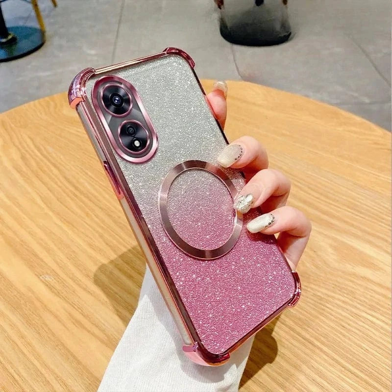 Coque OPPO transparente pailletée antichoc souple