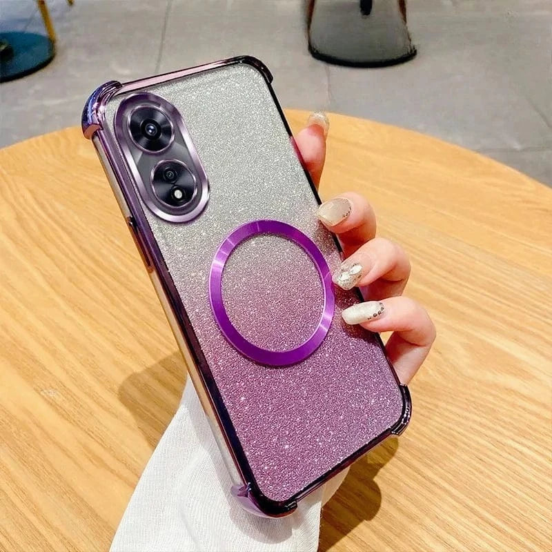 Coque OPPO transparente pailletée antichoc souple