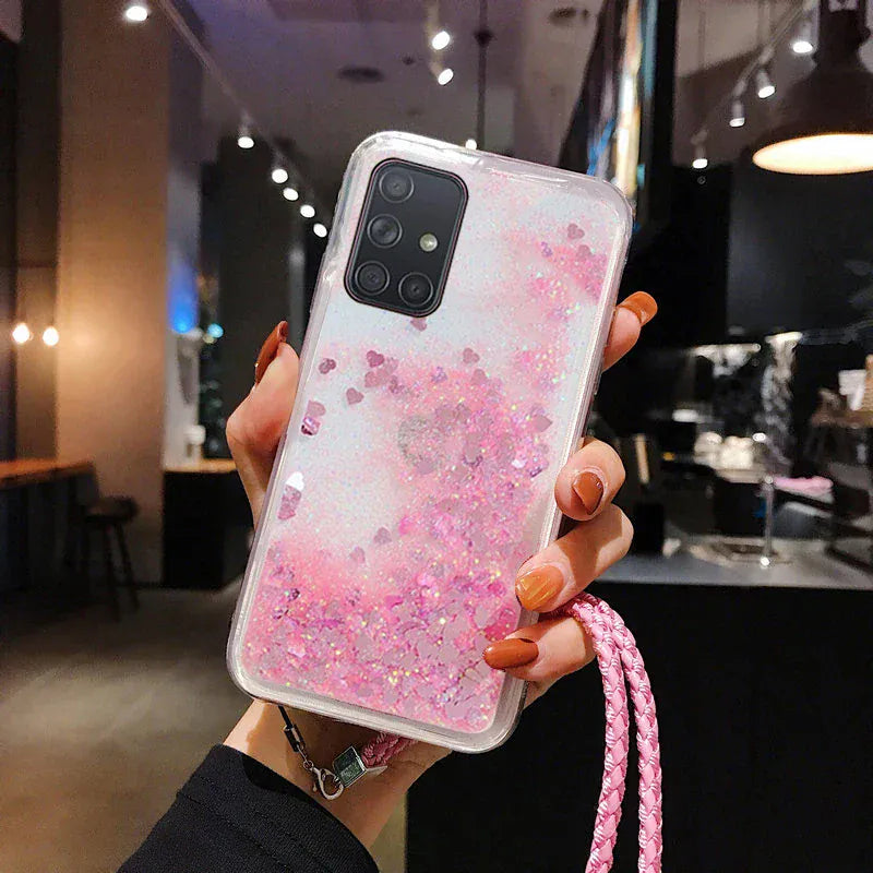 Coque paillettes liquides cordon Samsung Galaxy