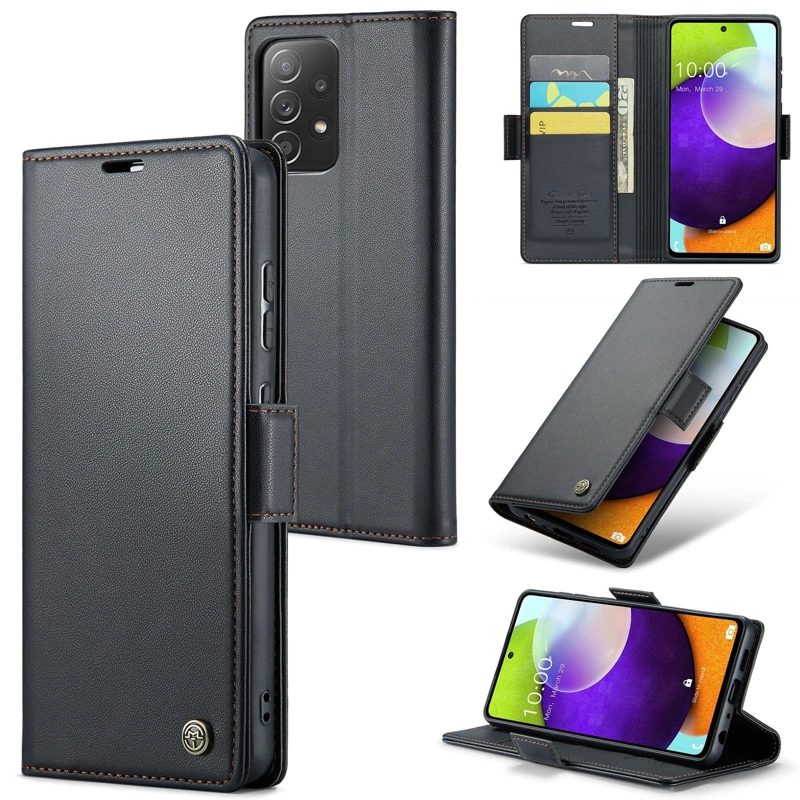 Coque portefeuille en cuir Samsung Galaxy A